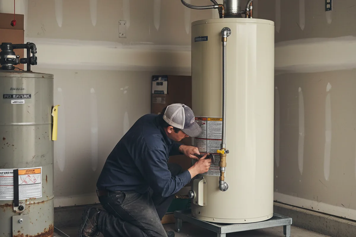 Water heater and shutoff valve replacement in Brooks