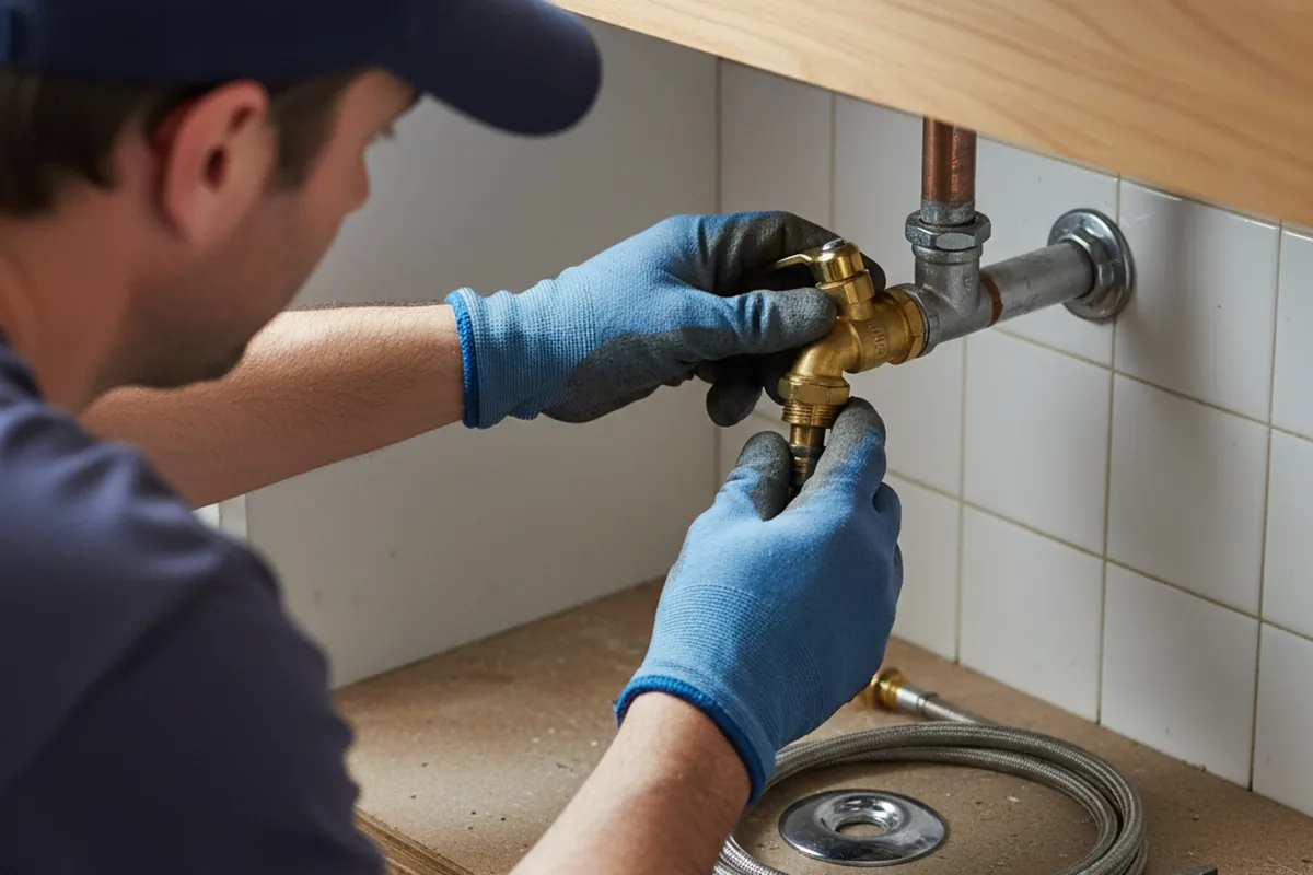 Shutoff valve and fitting work during Emergency Plumbing in Brooks